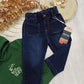 Jeans Elasticizzato in Vita Denim Scuro Con Tasche Grandi Davanti Ativo Kids Bambina 12-36 Mesi