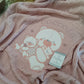 Copertina Culla Rosa Antico Ricamata Orsacchiotti Smacchianata in Misto Lana Effetto Trecce Nazareno Gabrielli Mis. 75x95
