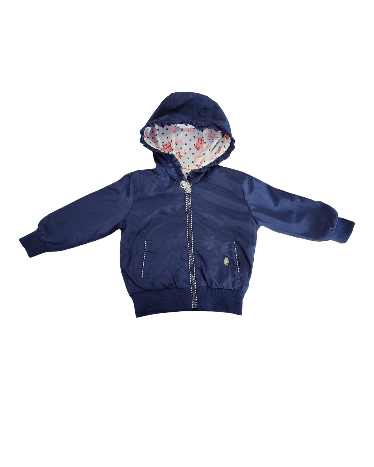 Giubbino Reversibile con Cappuccio Primaverile Bambina 12-36 Mesi