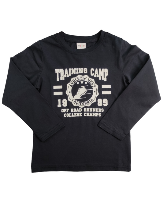 T-shirt Cotone Primaverile Manica Lunga Con Stampa Bambino 4-16 Anni