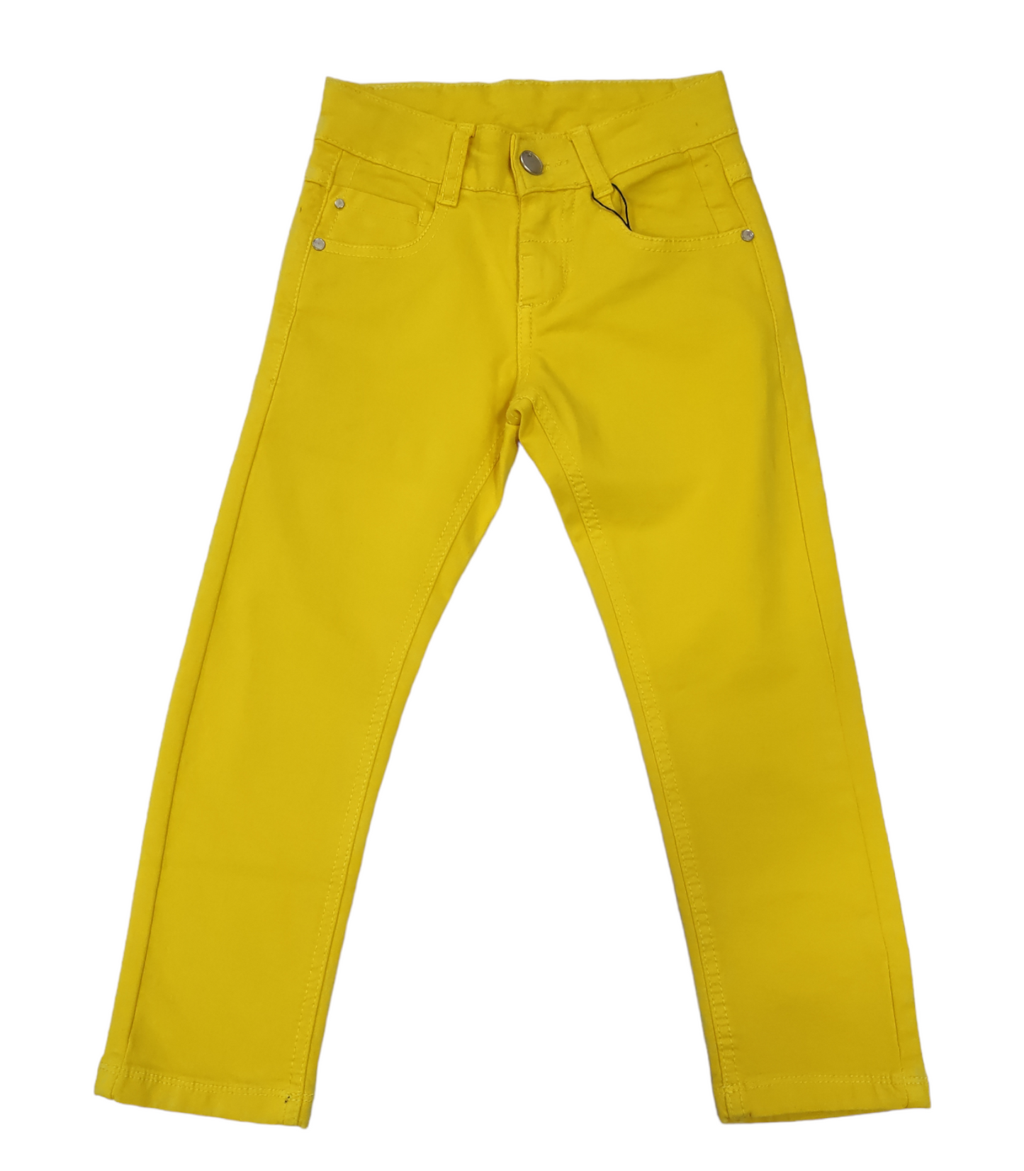 Pantalone Jeans in Cotone Colorato Giallo Primaverile Bambino 4-16 Anni