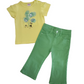Jeans a Zampa Primaverile in Cotone Elasticizzato Colorato Verde Pastello Bambina 6-36 Mesi