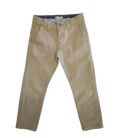 Pantalone Primaverile Classico in Cotone Color Sabbia Bambino Ragazzo 4-16 Anni
