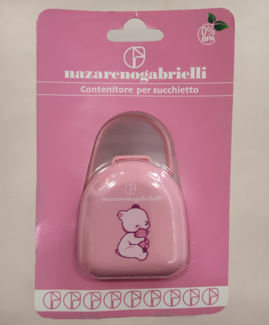 Contenitore per Ciuccio Succhietto Rosa Neonata Nazareno Gabrielli