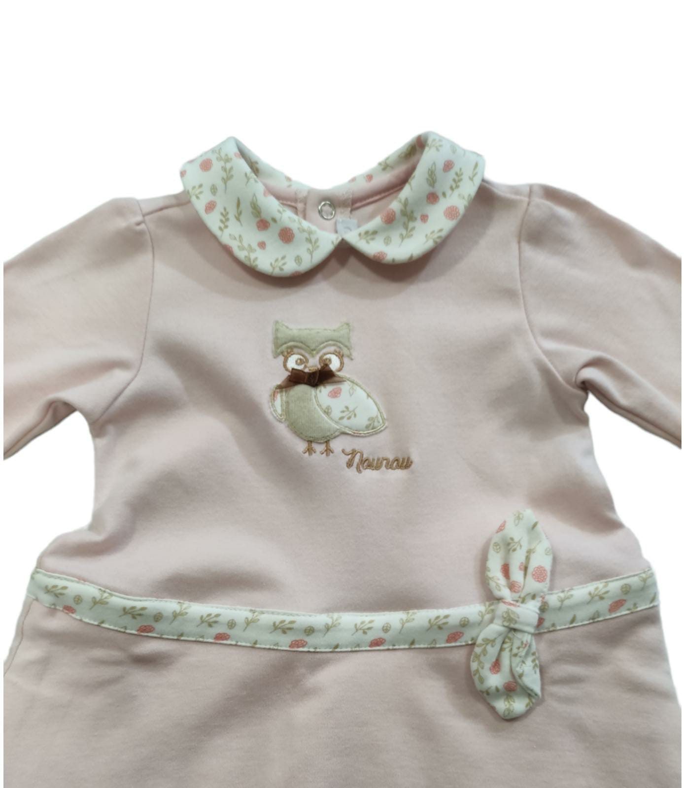 Dress with flounces in colored cotton for baby girl 9 months
