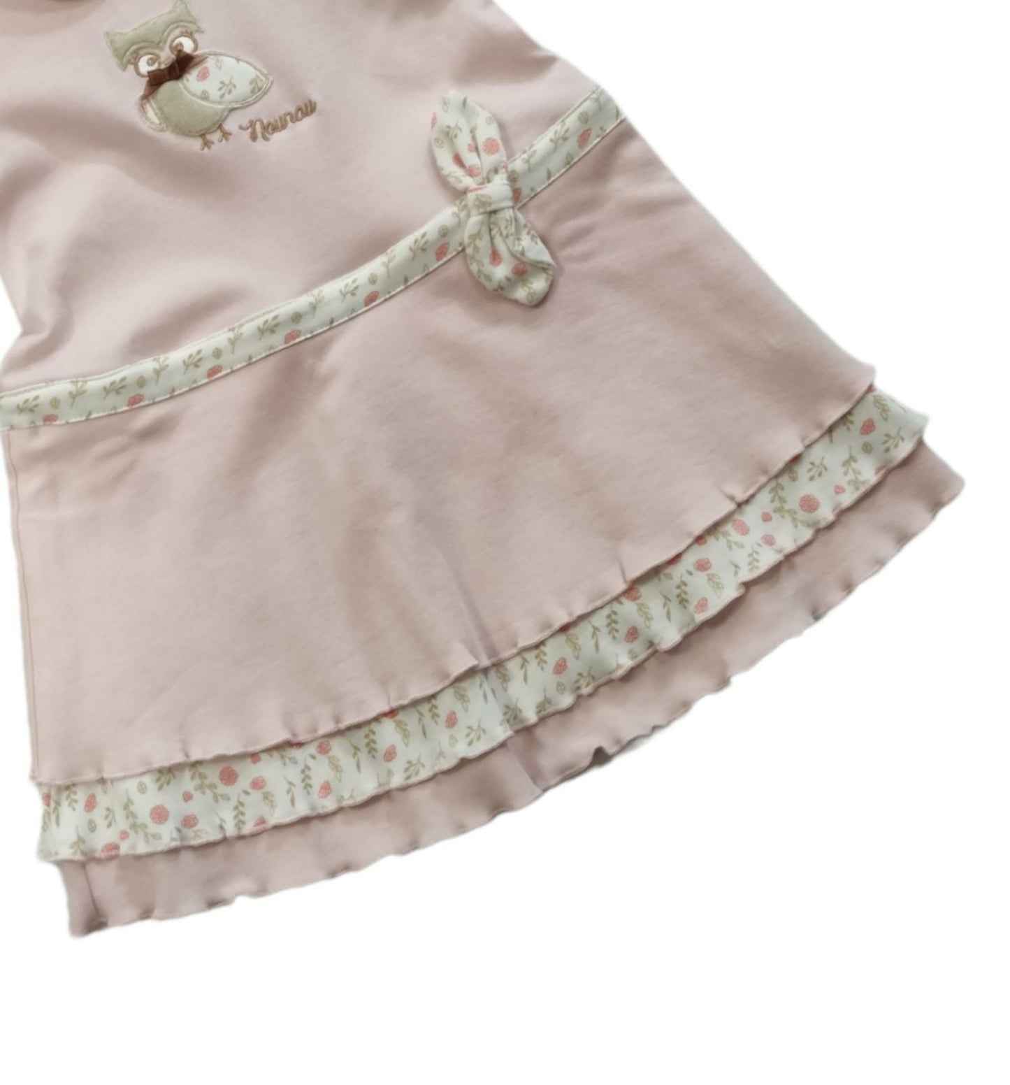 Dress with flounces in colored cotton for baby girl 9 months