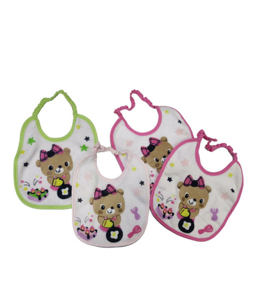 Bavaglino Con Elastico Neonata Bambina Prime Pappe Pastello