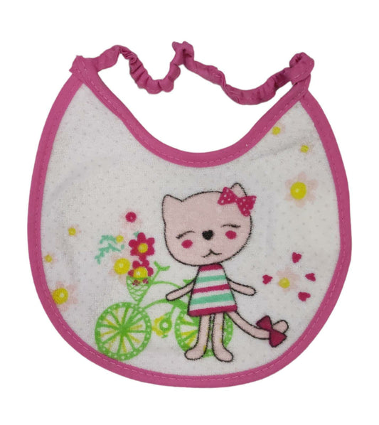 Bavaglino Tondo Con Elastico Neonata Bambina Prime Pappe Pastello