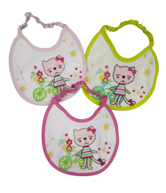 Bavaglino Tondo Con Elastico Neonata Bambina Prime Pappe Pastello