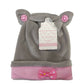 Cappellino Neonata in Ciniglia Grigio e Rosa Le Kikke