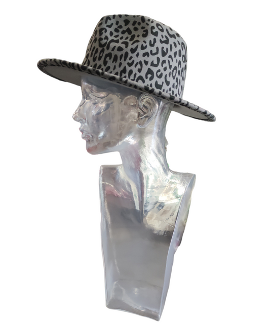 Cappello Grigio Maculato Nero in Feltro