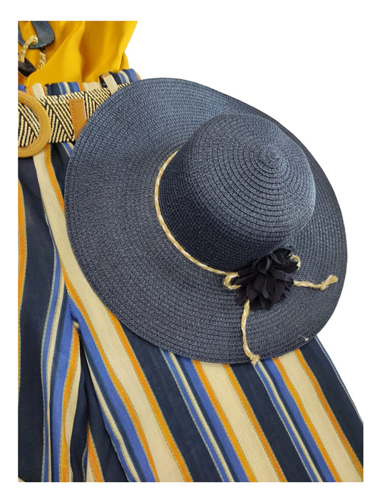 Cappello in Paglia Blu Scuro