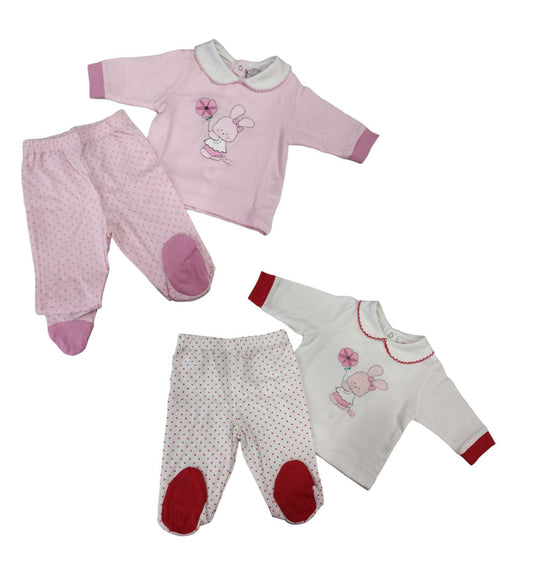 Completo Clinico Due Pezzi Jersey Di Cotone Neonata Culla Carrozzina Preziosini
