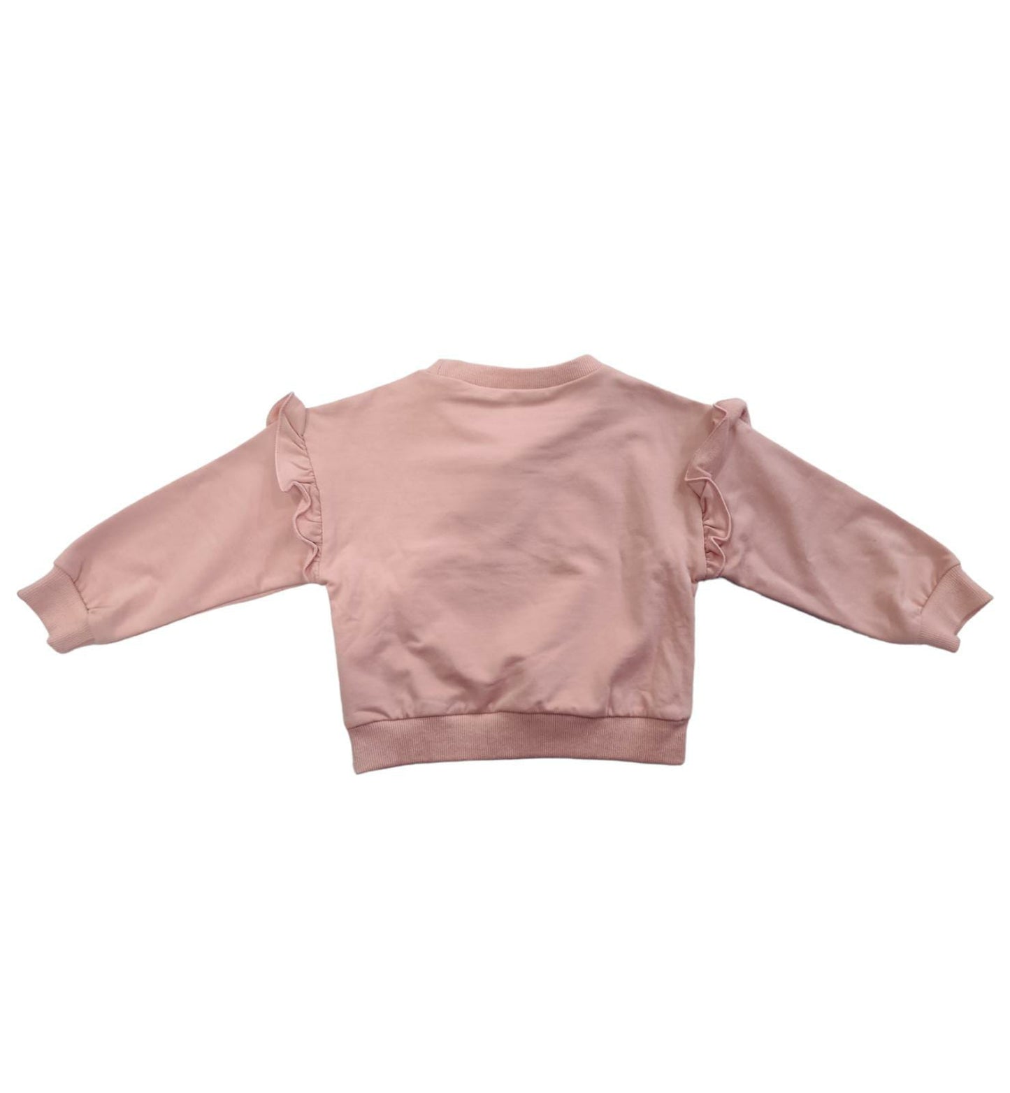 Felpa Rosa con Rouches Stampa Love Bambina 3/4 - 7/8 Anni