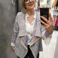 Giacca Modello Blazer Colorato Donna e Donna Curvy Misto Cotone Primaverile