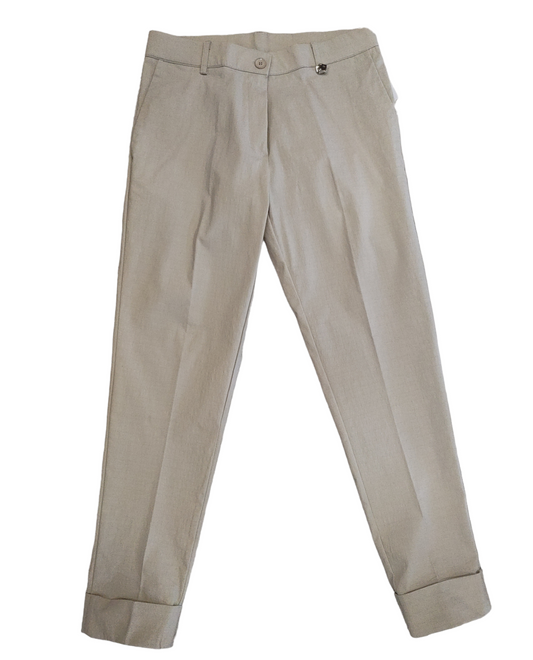 Pantalone a Sigaretta Primaverile con Risvolto
