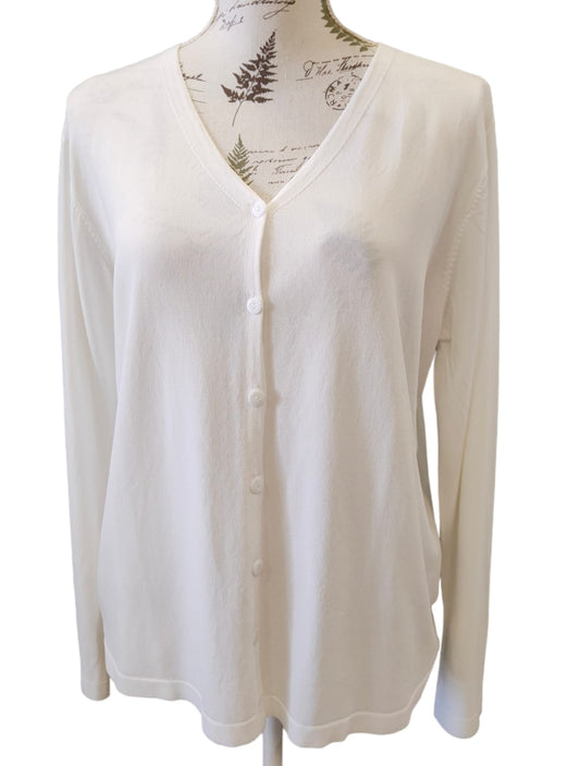 Cardigan Donna Modello Maglioncino In Filo di Viscosa Scollatura a V con Bottoni