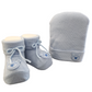 Set Cappellino e Scarpine Modello Calzino Celeste Cotone Neonato Mafer