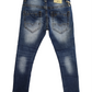 Jeans Elasticizzato Colore Chiaro Modello Skinny Vita Regolabile Bambino 4-12 Anni