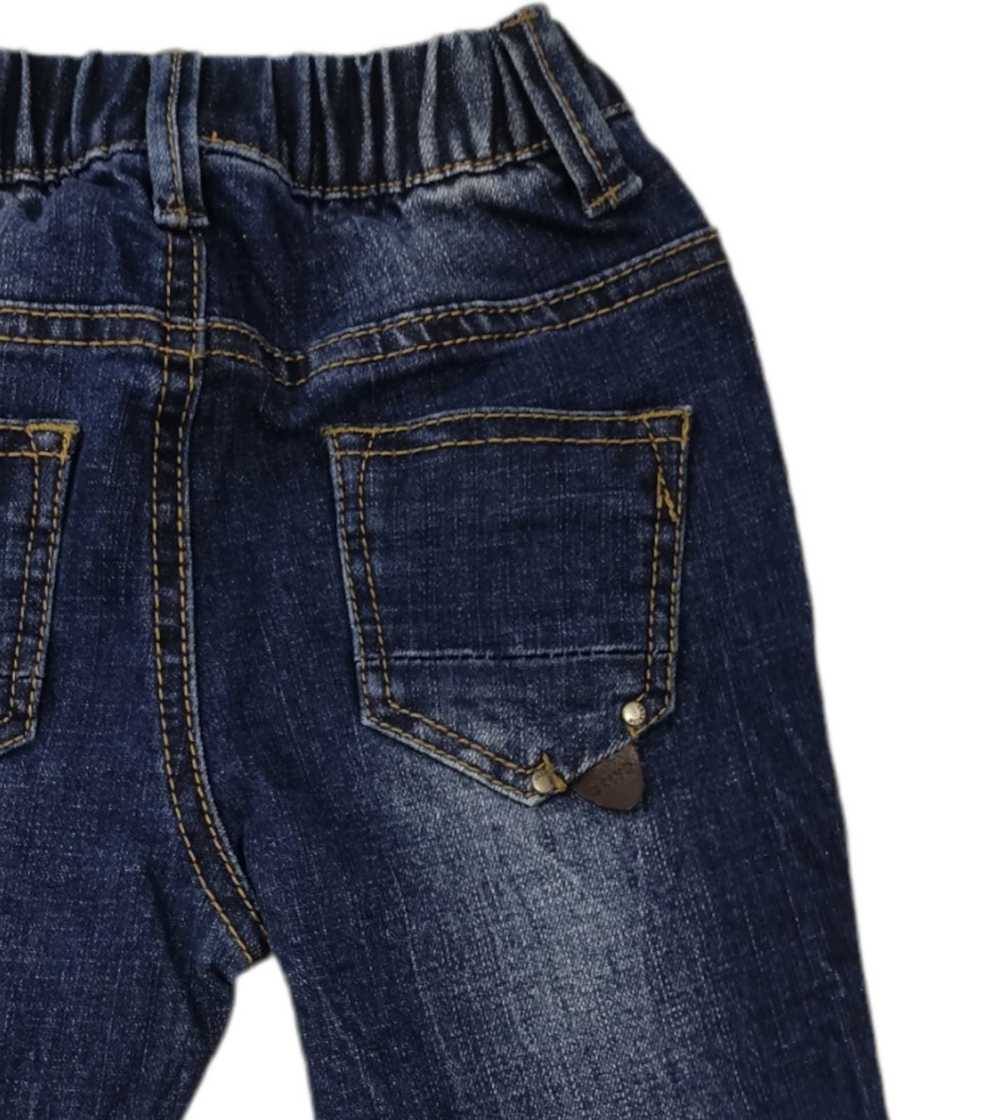 Jeans Denim Scuro Elasticato Bimbo 12-36 Mesi