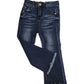 Jeans a Zampa Sfrangiato Invernale Bambina 4-14 Anni