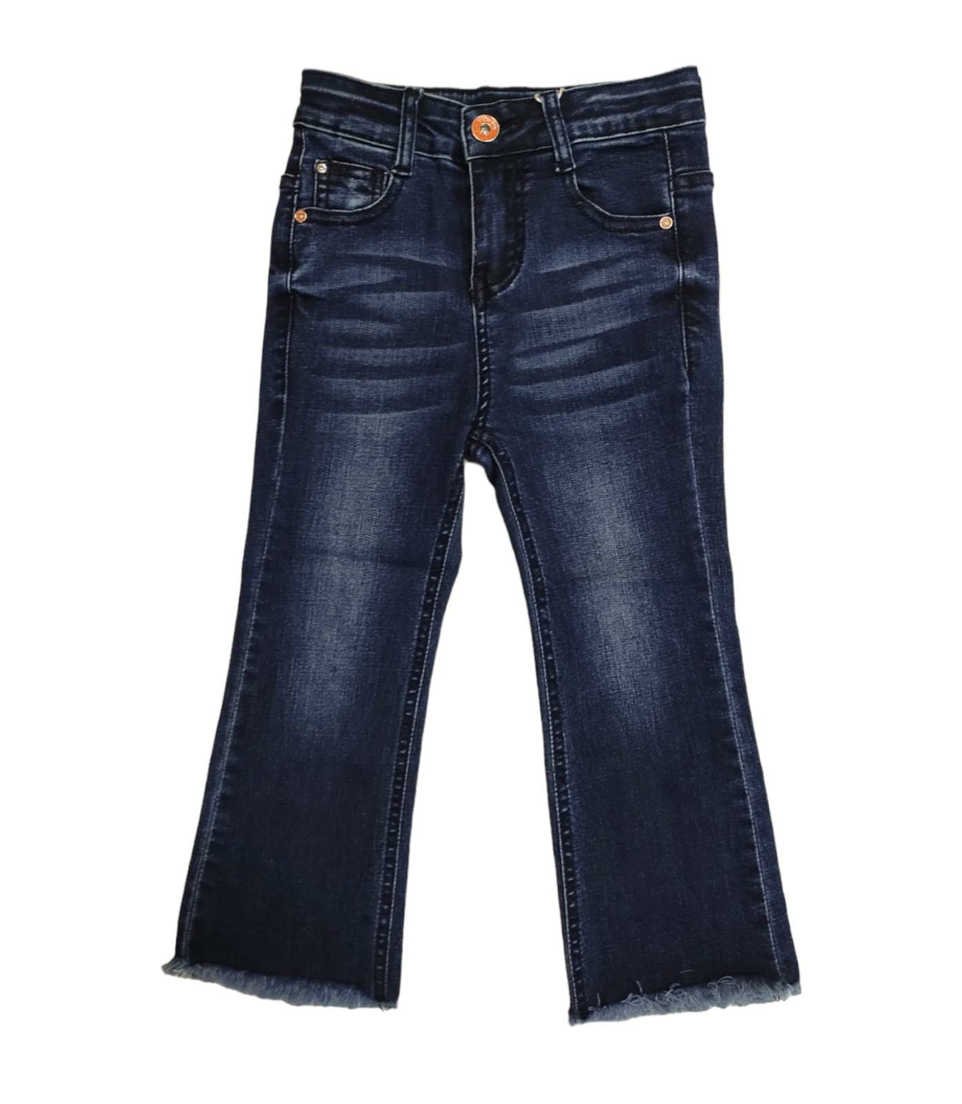 Jeans a Zampa Sfrangiato Invernale Bambina 4-14 Anni