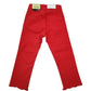 Jeans in Jersey di Cotone Colorato Rosso Elasticizzato Modello 5 Tasche Bambina 6-36 Mesi