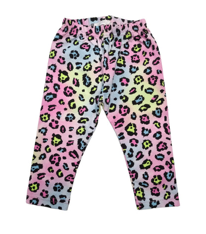 Leggings di Cotone Stampato Fantasia Maculato Multicolore Bambina 12-36 Mesi
