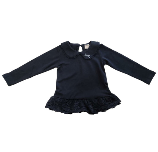 Winter Sweatshirt with Collar and Lace for Baby Girl 6-36 Months