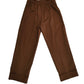 Pantalone Donna in Caldo Jersey Modello Cropped con Risvolto Alto Color Bruciato
