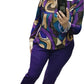 Pantalone Donna in Caldo Jersey Modello Cropped con Risvolto Alto Color Bruciato