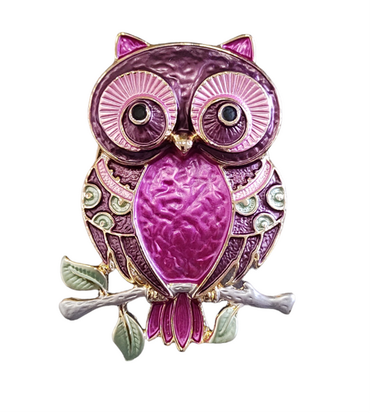 Multicolored Owl Magnet Brooch