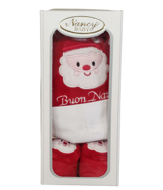 Set Cappello e Babbucce Natale Neonato Neonata