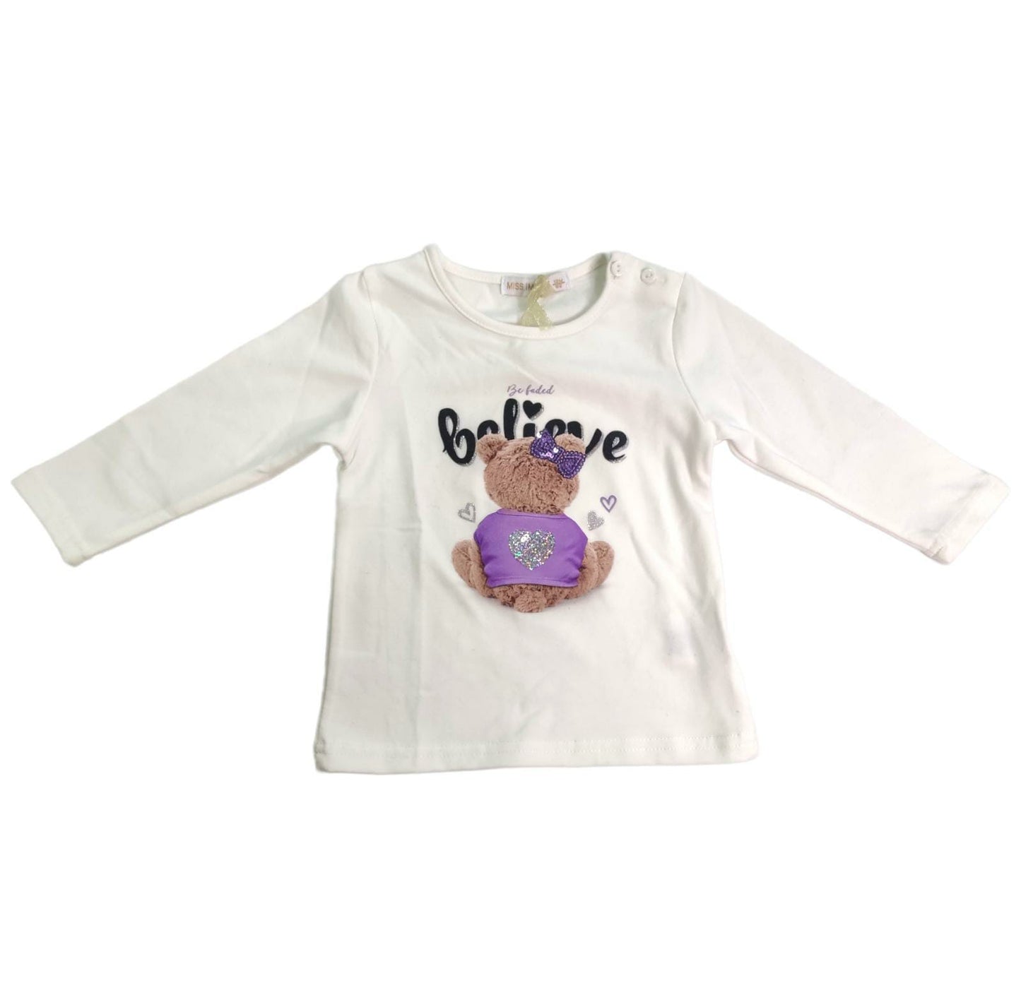 Winter Fleece T-shirt with Print for 12-36 Months Girl