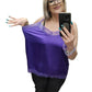 Top Donna Raso Con Pizzo in Tinta Unita Linea Curvy